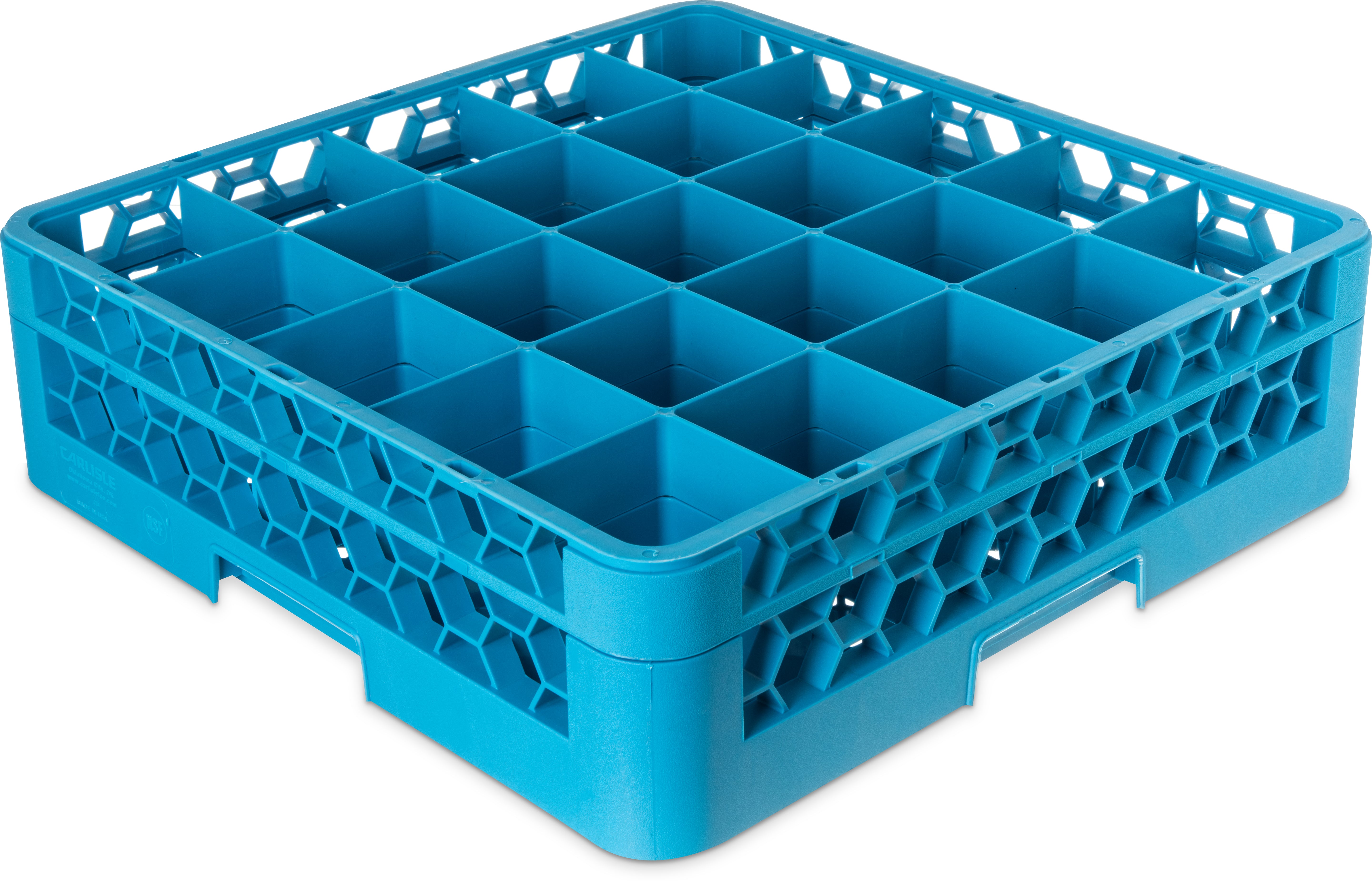 RG25-114 Carlisle OptiClean™ Blue 25 Compartment Divided Rack with One 25 compartment divider Extender 500mm x 500mm x 140mm - Pack of 4 - Pack Price - Hospitality Connect