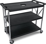 SBC203103 Carlisle Black Large Fold ‘N Go® Cart. Unfolded: 520mm x 1016mm x 1099mm Folded: 267mm x 1016mm - Hospitality Connect