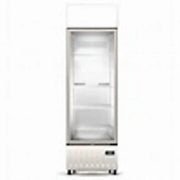 Skope Serene Glass 1 Door Lit Sign with 5 Shelves Upright Fridge SC430NI. - Hospitality Connect