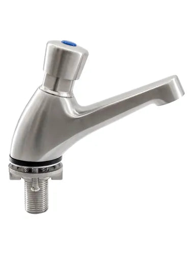 3Monkeez  STAINLESS STEEL PUSH BUTTON PILLAR TAPS 18 Second T-3MSS-PT18PB - Hospitality Connect