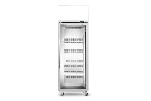 Skope ActiveCore Upright Fridge 1 Glass Door Lit Sign with 5 Shelves TME650N-AC. - Hospitality Connect