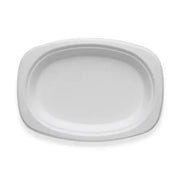 BioPack 23x16cm/ 9.2x6.5" Rectangular Oval Plant Fibre Plate 500 units - Hospitality Connect