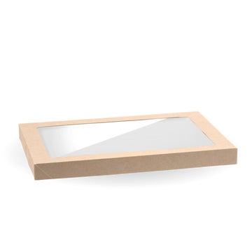 Biopak Medium BioBoard Catering Tray PLA Window Lid 100 units - Hospitality Connect