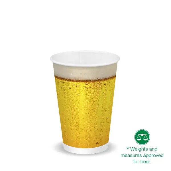 BioPack 600ml / 20oz (90mm)Beer Cold Paper BioCup 1000 units - Hospitality Connect