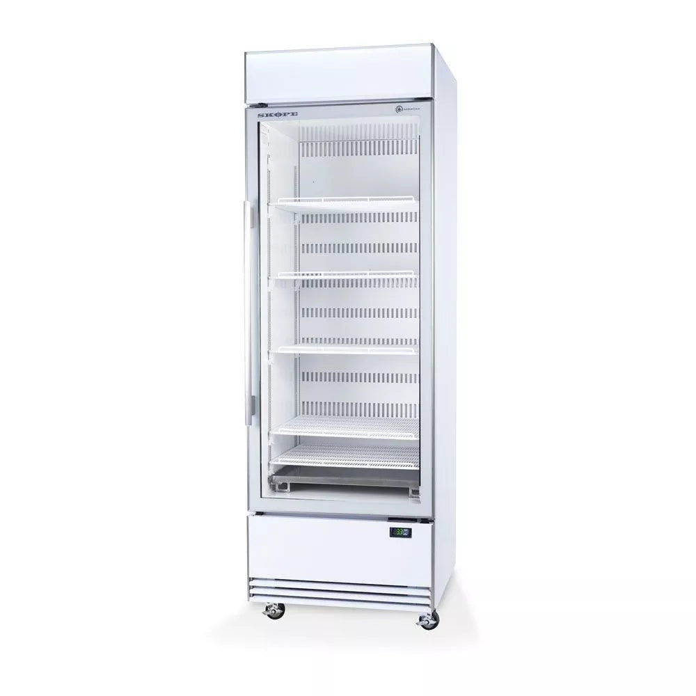 Skope ActiveCore Upright Fridge Bottom Mount 1 Glass 1 Door Lit Sign BME600N-AC. - Hospitality Connect