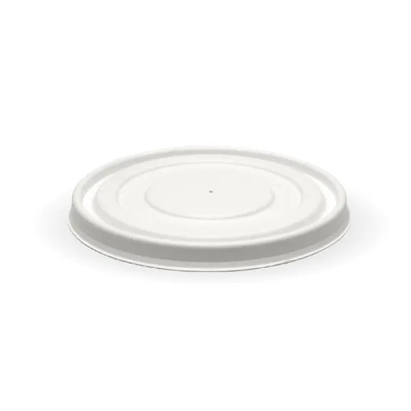 BioPack 2250ml / 8oz Plant Fibre Flat BioBowl Lid 1000 units - Hospitality Connect