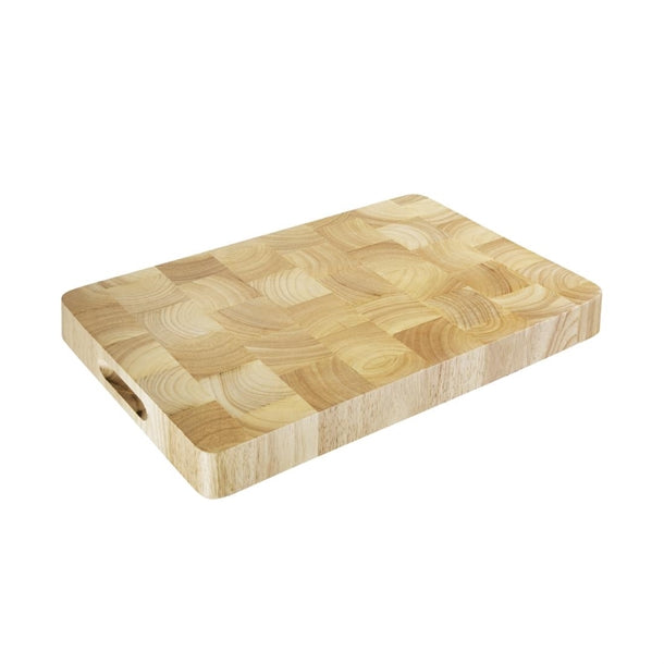 Vogue Rectangular Wooden Chopping Board Medium - 455x305x45mm - Hospitality Connect