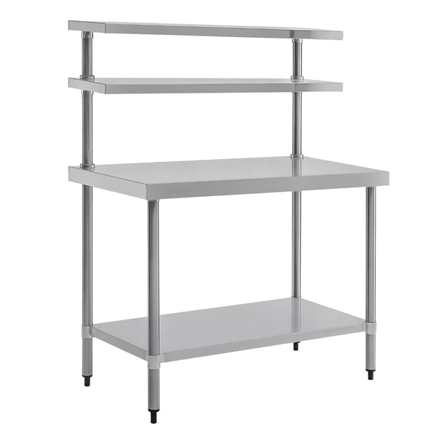 Vogue Table with Gantry Shelf St/St - 1500x 1200x600mm - Hospitality Connect