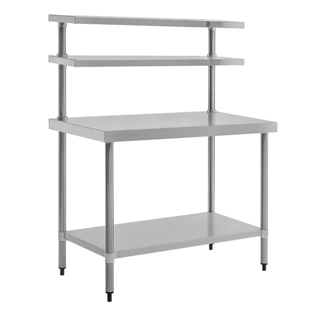 Vogue Table with Gantry Shelf St/St - 1500x1800x600mm - Hospitality Connect