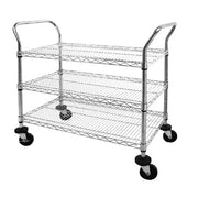 Vogue Chrome 3 Tier Wire Trolley CC432 - Hospitality Connect