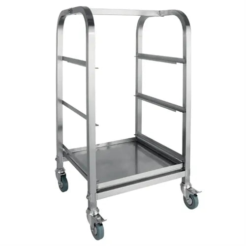 Vogue 3 Tier Glass Racking Trolley for 425mm Baskets CL269 - Hospitality Connect