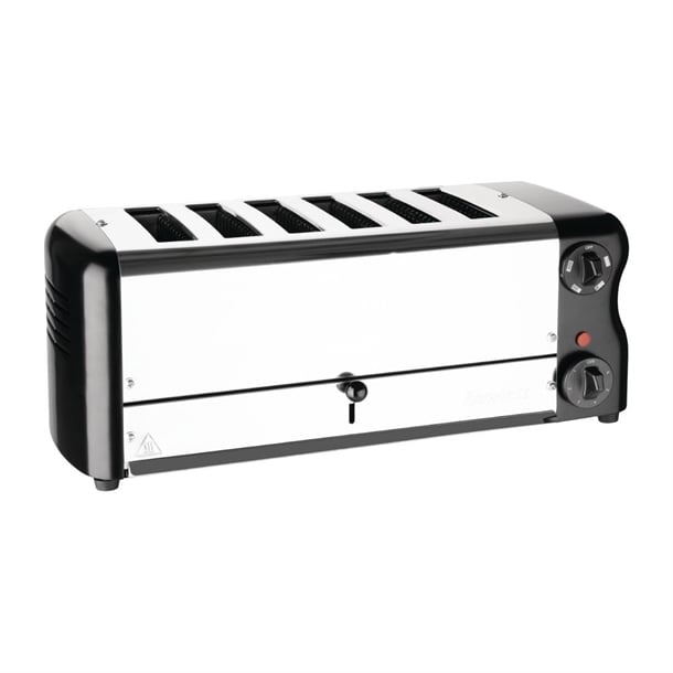 Rowlett Esprit 6 Slot Toaster Jet Black with Elements & Sandwich Cage CH187-A - Hospitality Connect
