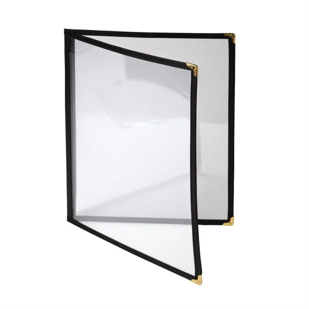 Olympia A4 Four Card American Style Menu Holder Black - Hospitality Connect