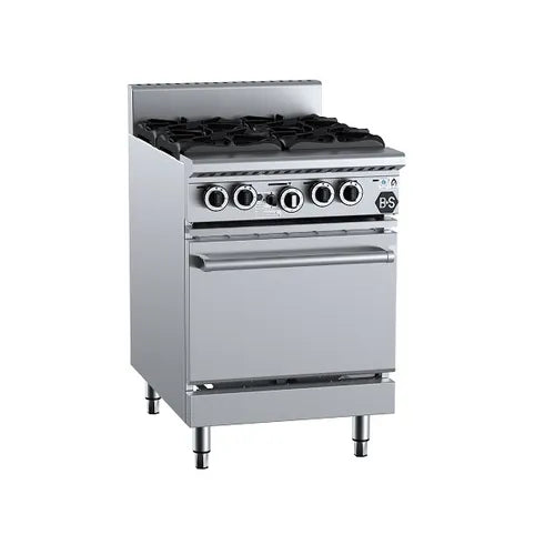 B&S Black Four Burner Oven OV-SB4. - Hospitality Connect