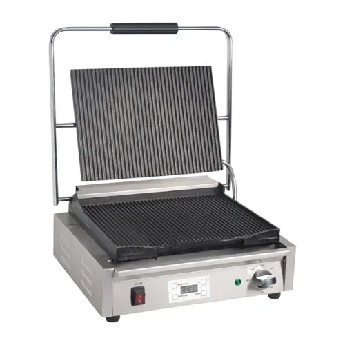 Apuro Large Contact Grill Ribbed Plates with Timer  FC380-A - Hospitality Connect
