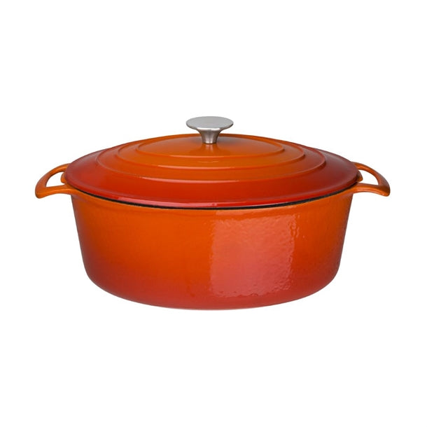 Vogue Oval Casserole Orange - 125x230x305mm 6Ltr - Hospitality Connect