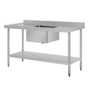 Vogue Single Bowl Sink Double Drainer - 1500mm x 700mm (90mm Drain) - Hospitality Connect