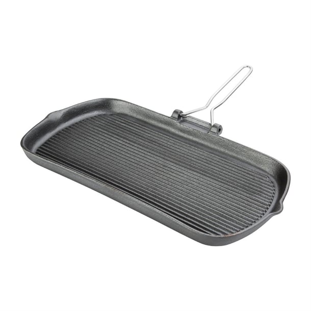 Vogue Grill Pan Cast Iron - 380x225x37mm 15x8 3/4x1 1/2" - Hospitality Connect