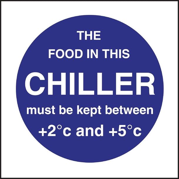 Vogue Chiller Display Temp Sign - 100x100mm 4x4" (Self-Adhesive) L838 - Hospitality Connect
