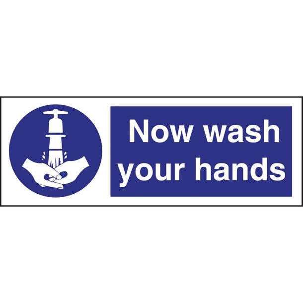 Vogue Now Wash Your Hands Sign - 230x90mm 9x3 1/2" (Self-Adhesive) - Hospitality Connect