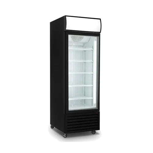 Thermaster 540L Single Glass Door Black Colourbond Upright Drink Fridge LG-540BP. - Hospitality Connect