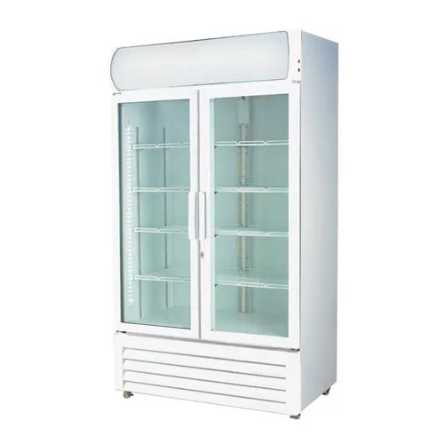Thermaster 580L Double glass door colourbond upright drink fridge LG-580P. - Hospitality Connect