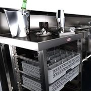 Simply Stainless 700 Series - 650mm Wide Single Bar with Basket Rack Includes: 200mm upstand & glass/dishwash basket rack below - Hospitality Connect