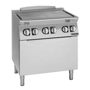 Giiorik 700 Series Electric Solid Top 800mm Wide / Standard Electric Oven 4 x 2.1kW cooking zones / 6.7kW oven TE740ET - Hospitality Connect
