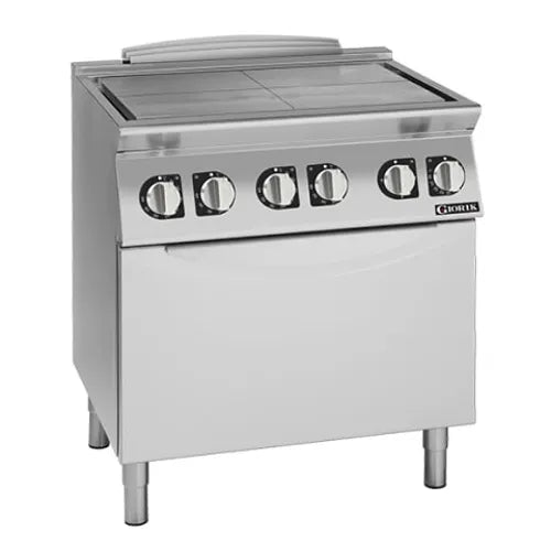 Giiorik 700 Series Electric Solid Top 800mm Wide / Standard Electric Oven 4 x 2.1kW cooking zones / 6.7kW oven TE740ET - Hospitality Connect