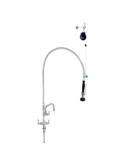 3Monkeez DUAL HOB PRE RINSE UNIT WITH LINE RETRACTOR Inc 6" Pot Filler T-3M53506 - Hospitality Connect