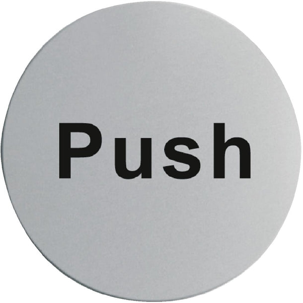 Vogue Push Door Sign St/St (Self Adhesive) - Hospitality Connect