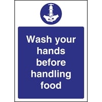 Vogue Wash Hands Sign - 300x200mm 11 3/4x7 3/4" (Self-Adhesive) - Hospitality Connect