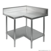 Modular Corner Workbench with 100mm Splashback, 900x900x900mm 0900-7-WBCBH. - Hospitality Connect