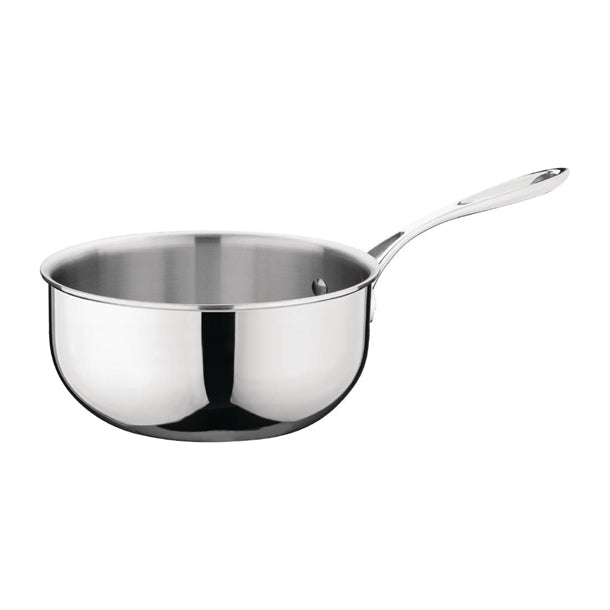 Vogue Tri-wall Flared Saute Pan St/St - 200mm 2 1/2Ltr 87fl oz - Hospitality Connect