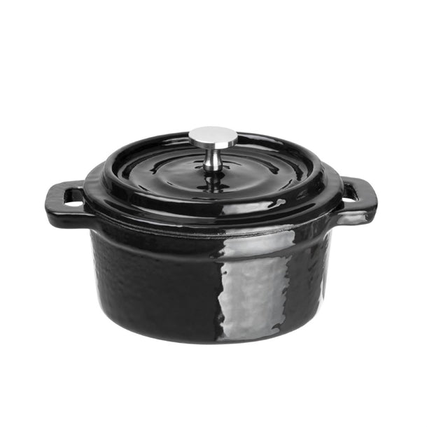 Vogue Cast Iron Mini Round Pot Black - 240ml - Hospitality Connect