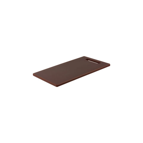 CHEF INOX CUTTING BOARD HACCP w/HDL PE 250x400x13mm BROWN - Hospitality Connect