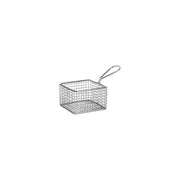 CHEF INOX SQUARE SERVING BASKET w/HDL WIRE 95x95mm - Hospitality Connect