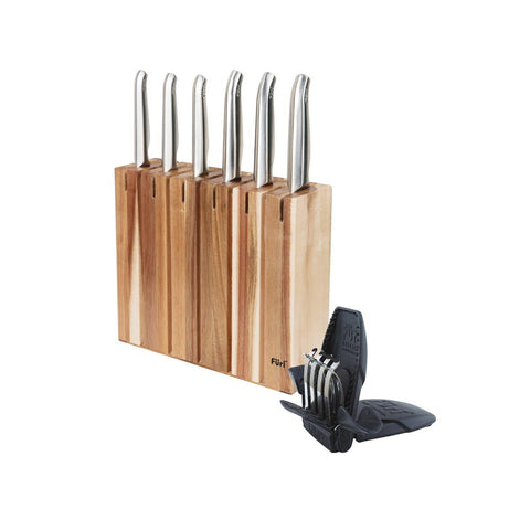 FURI-ACACIA WOOD KNIFE BLOCK SET 8PC 9/15x2/17/20CM (41369) - Hospitality Connect