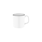 JAB VINTAGE WHITE/BLACK RIM ENAMEL LOOK MUG 80x85mm Box of 12 - Hospitality Connect