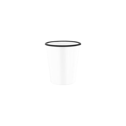 JAB VINTAGE WHITE/BLACK RIM ENAMEL LOOK TUMBLER 80x90mm Box of 6 - Hospitality Connect