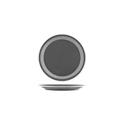 JAB VINTAGE GREY/WHITE RIM ENAMEL LOOK ROUND PLATE 190mm Box of 6 - Hospitality Connect