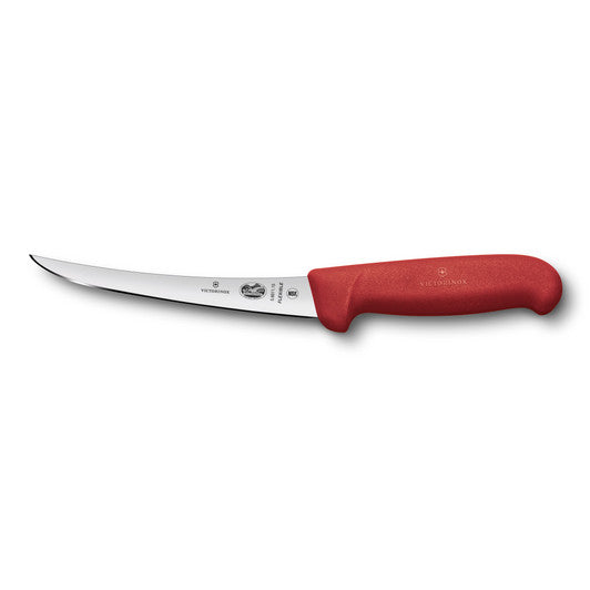 Victorinox Boning Knife,15cm Curved,Flexible Narrow Blade,Fibrox Red - Hospitality Connect