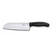 Victorinox Santoku Knife,17cm,fluted Wide Blade,Classic,Black,Blister - Hospitality Connect