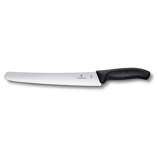 Victorinox Pastry-Bread Knife,26cm,Round Tip,Wavy Edge,Classic,Black Blister - Hospitality Connect