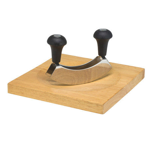 Avanti Double Blade Mezzaluna with Chopping Board Set - 15cm - Hospitality Connect