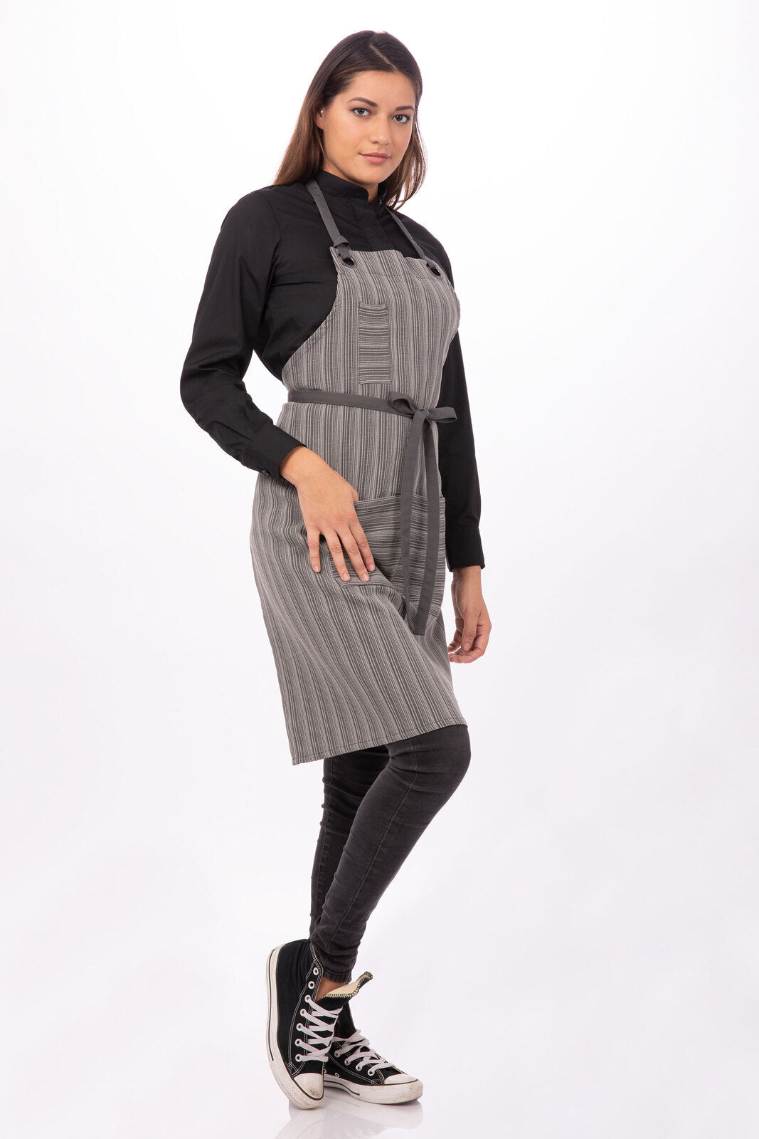 Chef works Brooklyn Bib Apron- Dark Grey - Hospitality Connect