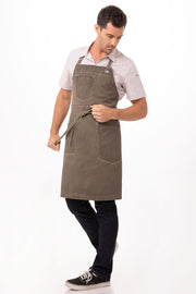 Chef Works Dorset Bib Apron- Earth Brown - Hospitality Connect
