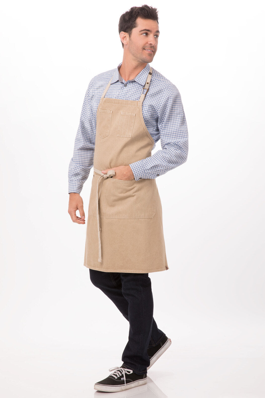Chef works Austin Bib Apron- Natural - Hospitality Connect