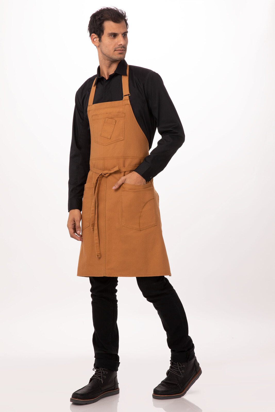 Chef Works Rockford Bib Apron- Nutmeg - Hospitality Connect