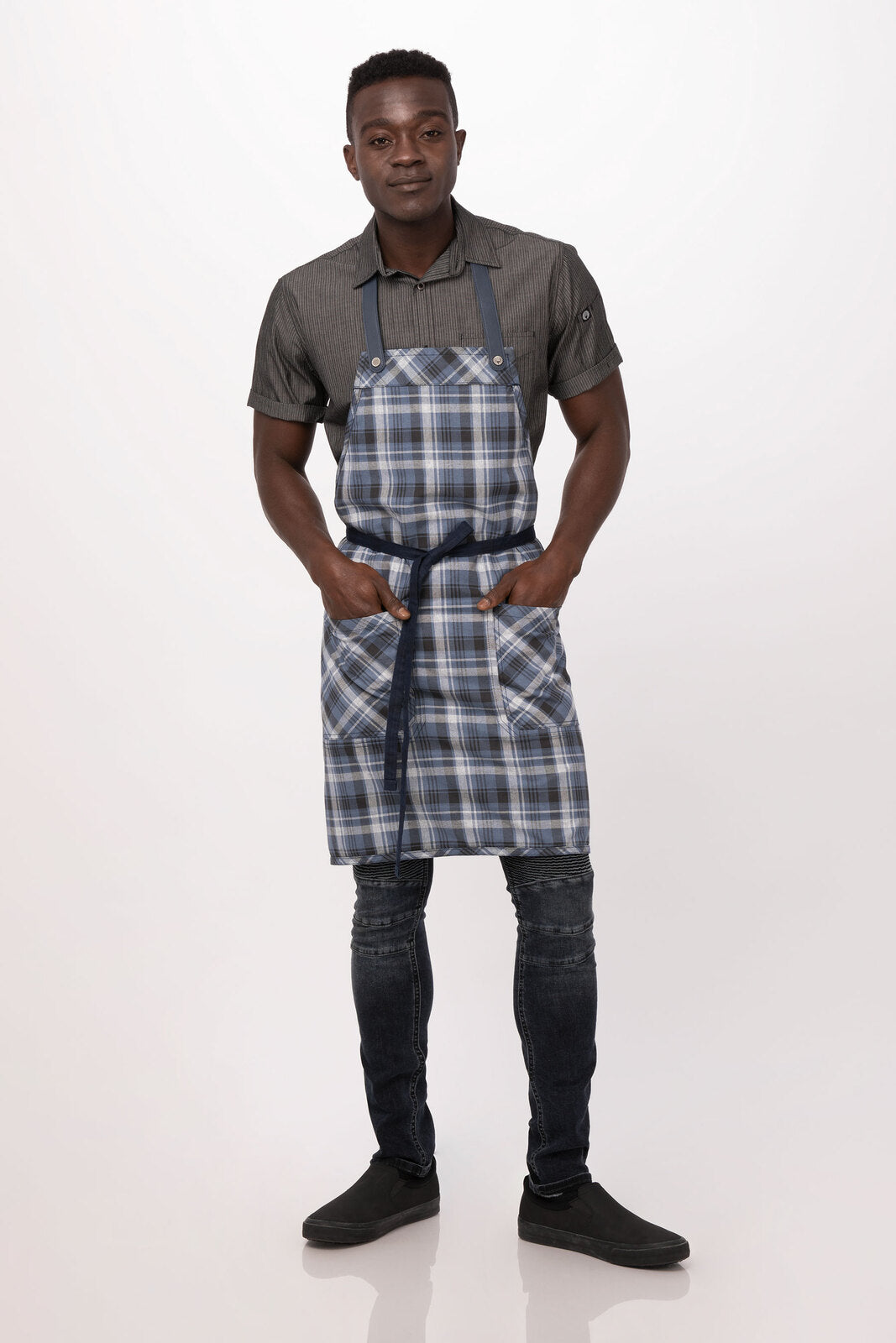Chef Works  Olympia Bib Apron- Navy - Hospitality Connect